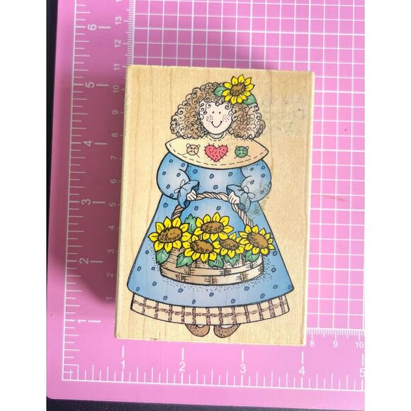 Stamp Wood - Sunflower Girl - Picture 1 of 2